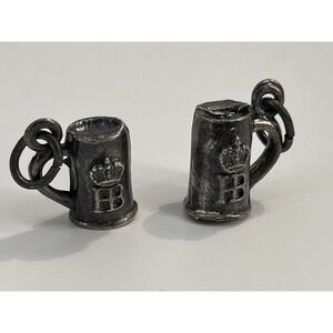 Vintage 800 Silver Hofbräuhaus Beer Stein Charm Lot Of 2